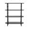 47" x 57" 3 Shelf Black Oval Wooden Shelving Unit